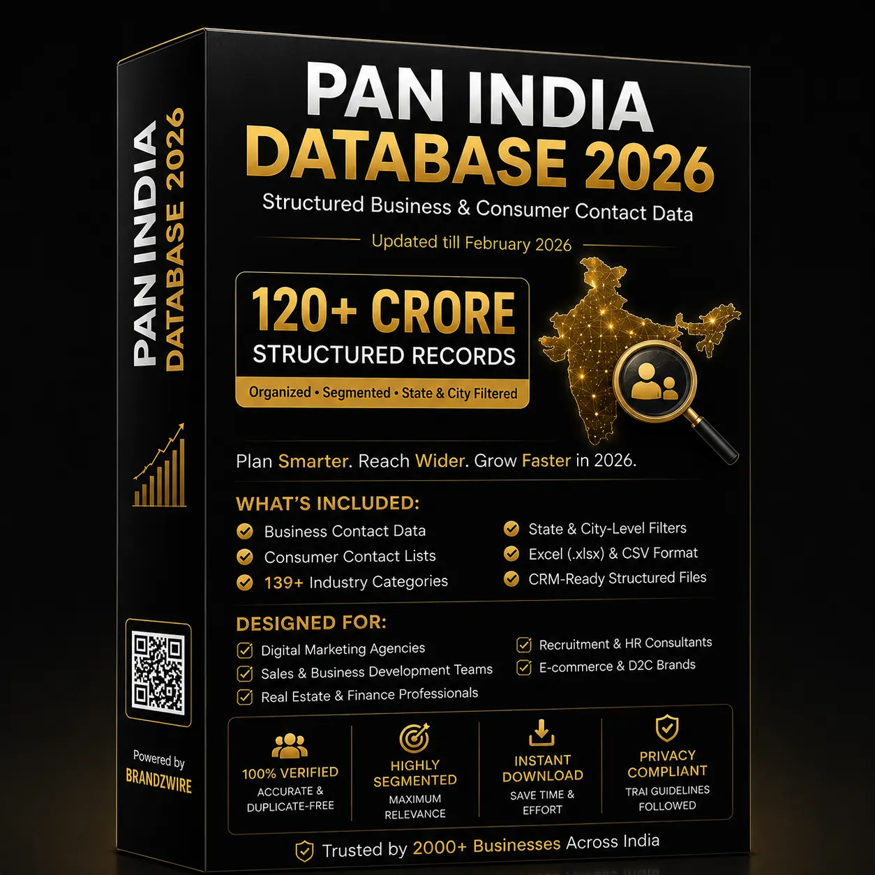 Pan India Database 2026 - 120+ Crore Verified Contacts Excel Download India